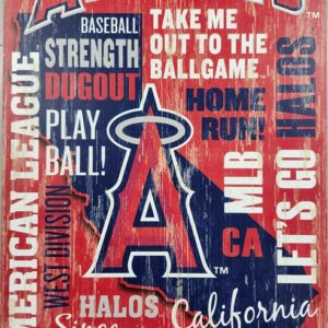 Los Angeles Angels Sign 11x17 Wood Wordage Design