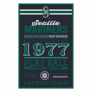 Seattle Mariners Sign 11x17 Wood Established Design