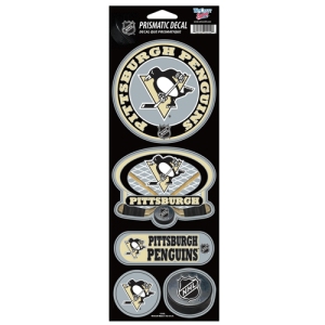 Pittsburgh Penguins Decal 4x11 Die Cut Prismatic Style