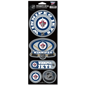Winnipeg Jets Decal 4x11 Die Cut Prismatic Style