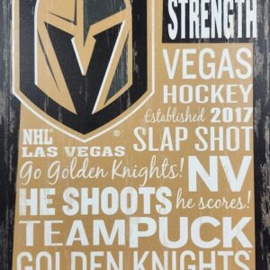 Vegas Golden Knights Sign 11x17 Wood Wordage