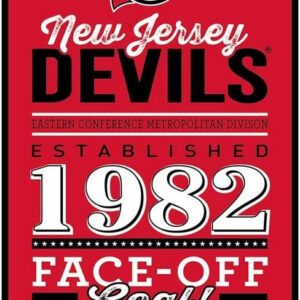 New Jersey Devils Sign 11x17 Wood Established Design