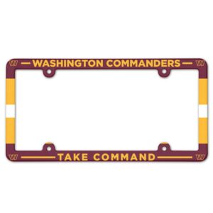 Washington Commanders License Plate Frame Plastic Full Color Style