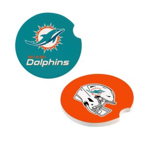 Miami Dolphins Car Coaster Set 2 Pack