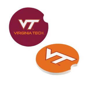 Virginia Tech Hokies Car Coaster Set 2 Pack