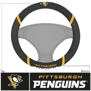Pittsburgh Penguins Steering Wheel Cover Mesh/Stitched