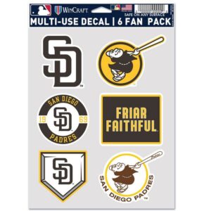San Diego Padres Decal Multi Use Fan 6 Pack