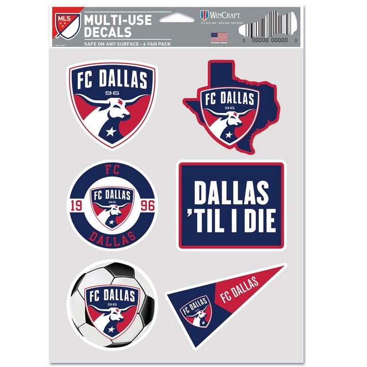 FC Dallas Decal Multi Use Fan 6 Pack