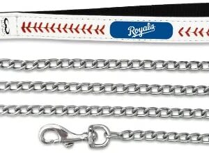 Kansas City Royals Pet Leash Leather Chain Baseball Size Large CO