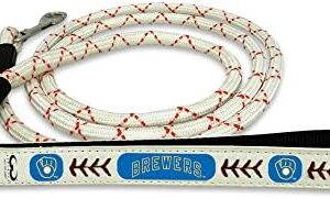 Milwaukee Brewers Retro Baseball Leather Leash - M