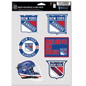 New York Rangers Decal Multi Use Fan 6 Pack
