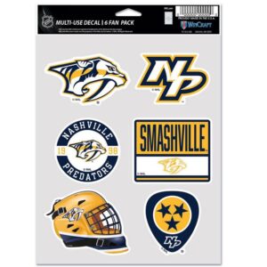 Nashville Predators Decal Multi Use Fan 6 Pack