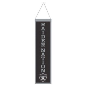 Las Vegas Raiders Banner Wool 8x32 Heritage Slogan Design