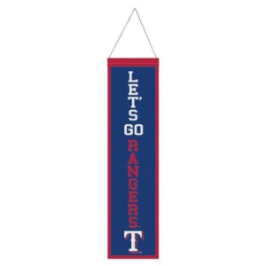 Texas Rangers Banner Wool 8x32 Heritage Slogan Design