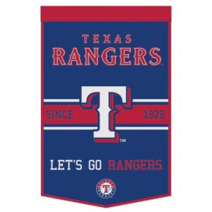 Texas Rangers Banner Wool 24x38 Dynasty Slogan Design