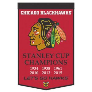 Chicago Blackhawks Banner Wool 24x38 Dynasty Champ Design