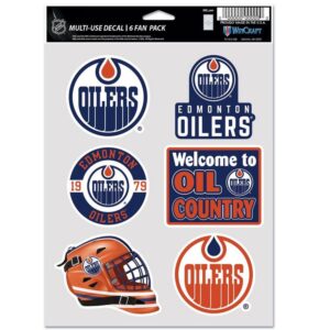 Edmonton Oilers Decal Multi Use Fan 6 Pack