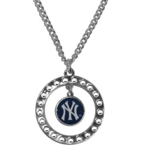New York Yankees Necklace Chain Rhinestone Hoop CO