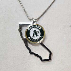 Oakland Athletics Necklace Chain with State Shape Charm CO