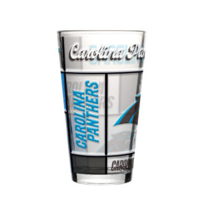 Carolina Panthers Pint Glass 16oz Quilted Stained Boxed