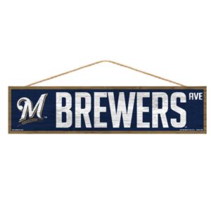 Milwaukee Brewers Sign 4x17 Wood Avenue Throwback