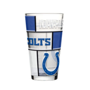 Indianapolis Colts Pint Glass 16oz Quilted Stained Boxed