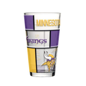 Minnesota Vikings Pint Glass 16oz Quilted Stained Boxed