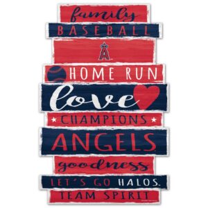 Los Angeles Angels Sign 11x17 Wood Family Word