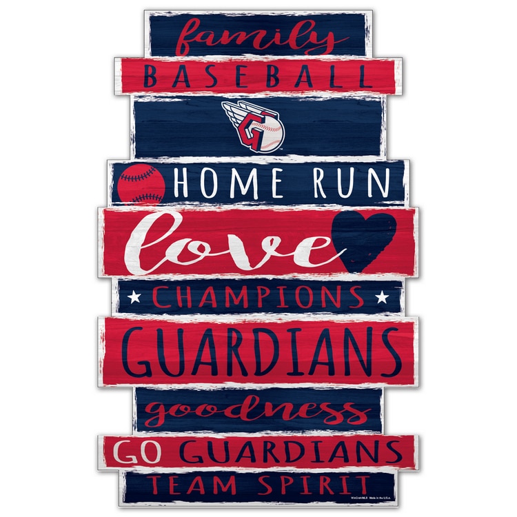 Cleveland Guardians Sign 11x17 Wood Family Word Design