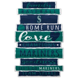 Seattle Mariners Sign 11x17 Wood Family Word