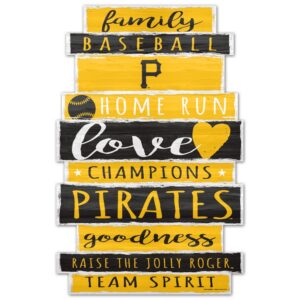 Pittsburgh Pirates Sign 11x17 Wood Family Word