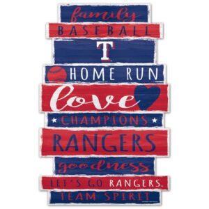 Texas Rangers Sign 11x17 Wood Family Word
