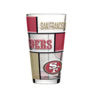 San Francisco 49ers Pint Glass 16oz Quilted Stained Boxed
