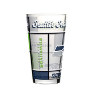 Seattle Seahawks Pint Glass 16oz Quilted Stained Boxed