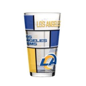 Los Angeles Rams Pint Glass 16oz Quilted Stained Boxed