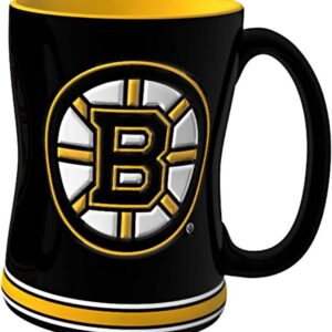 Boston Bruins Coffee Mug 14oz Sculpted Relief Team Color