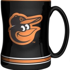Baltimore Orioles Coffee Mug 14oz Sculpted Relief Team Color