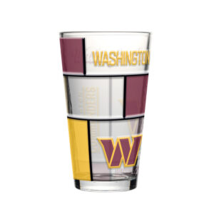 Washington Commanders Pint Glass 16oz Quilted Stained Boxed
