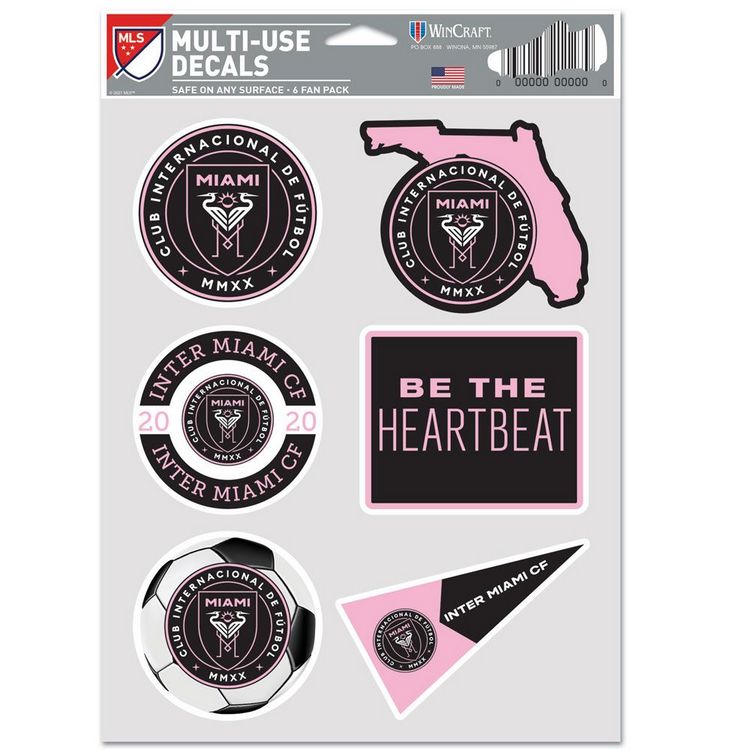 Inter Miami CF Decal Multi Use Fan 6 Pack
