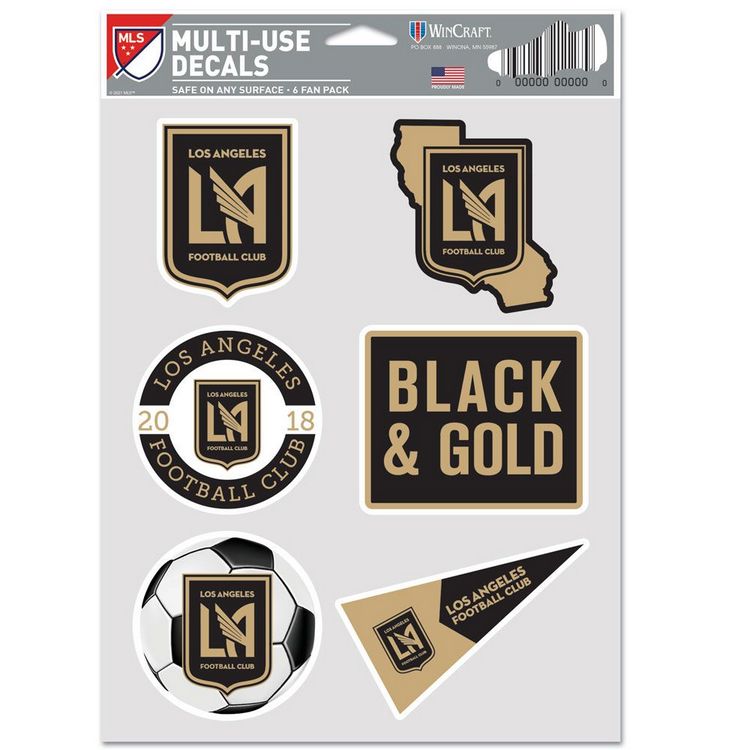 Los Angeles FC Decal Multi Use Fan 6 Pack