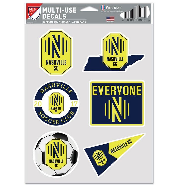 Nashville SC Decal Multi Use Fan 6 Pack
