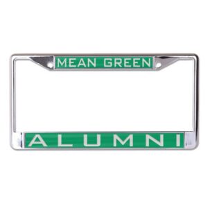 North Texas Mean Green License Plate Frame Inlaid Style Alumni UNT Design