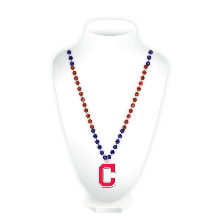 Cleveland Indians Beads with Medallion Mardi Gras Style C Logo