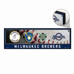 Milwaukee Brewers Sign 9x30 Wood Evolution
