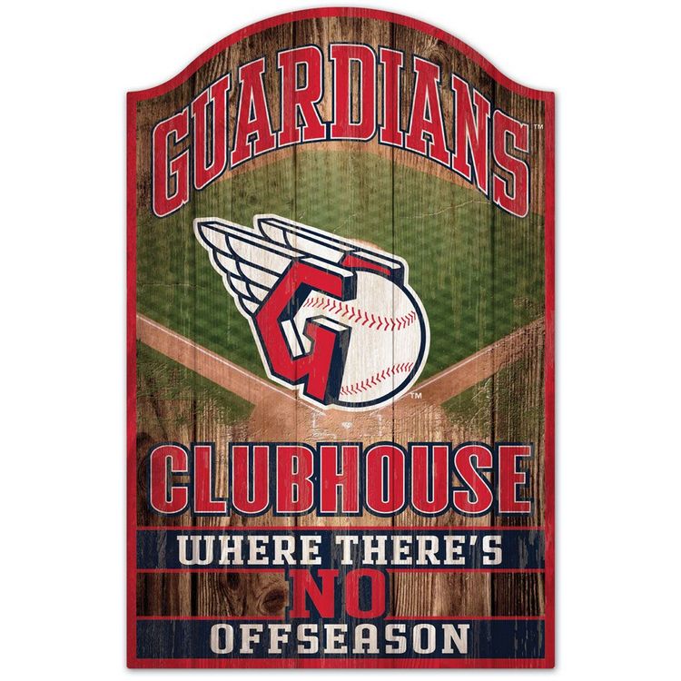 Cleveland Guardians Sign 11x17 Wood Fan Cave Design