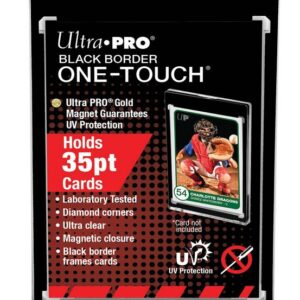 One Touch UV Card Holder With Magnet Closure Black Border - 35pt