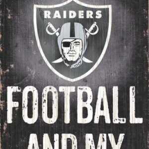 Las Vegas Raiders Wood Sign - Football and Dog 6"x12"