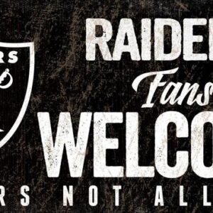Las Vegas Raiders Wood Sign Fans Welcome 12x6