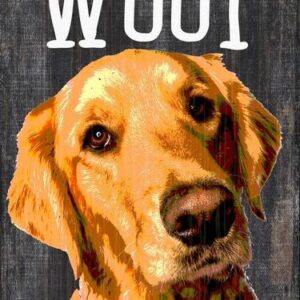 Pet Sign Wood You Had Me At Woof Golden Retriever 5"x10"