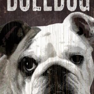 Pet Sign Wood I Love My Bulldog 5"x10"